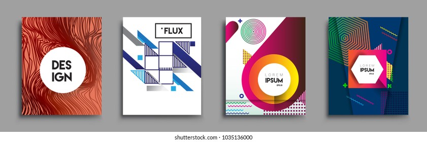
Modern abstract covers set. Cool gradient shapes composition, vector covers design.