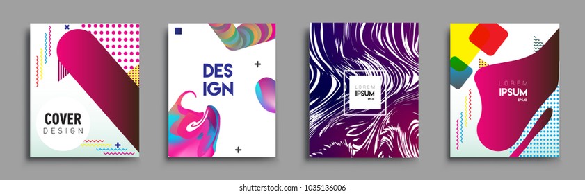 
Modern abstract covers set. Cool gradient shapes composition, vector covers design.