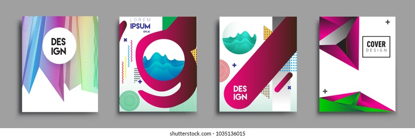 
Modern abstract covers set. Cool gradient shapes composition, vector covers design.