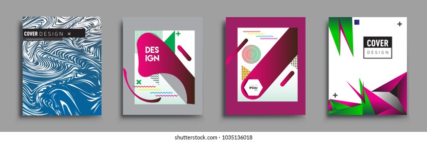
Modern abstract covers set. Cool gradient shapes composition, vector covers design.