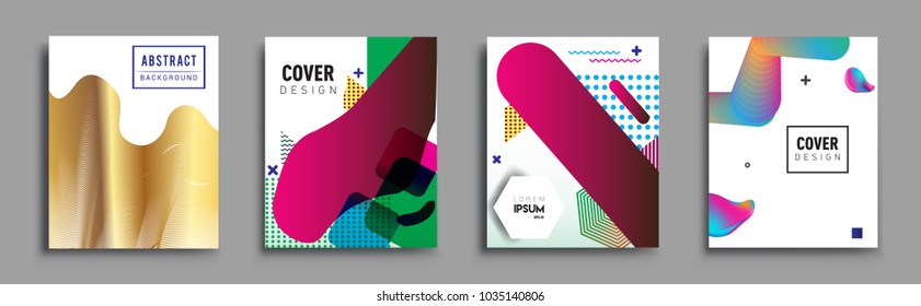 
Modern abstract covers set. Cool gradient shapes composition, vector covers design.