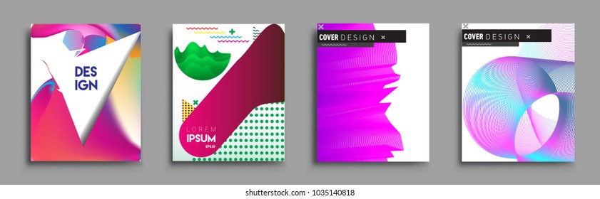 
Modern abstract covers set. Cool gradient shapes composition, vector covers design.