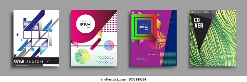 
Modern abstract covers set. Cool gradient shapes composition, vector covers design.