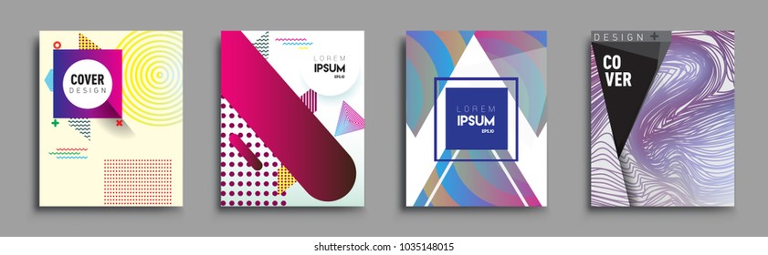 Modern abstract covers set. Cool gradient shapes composition, vector covers design.