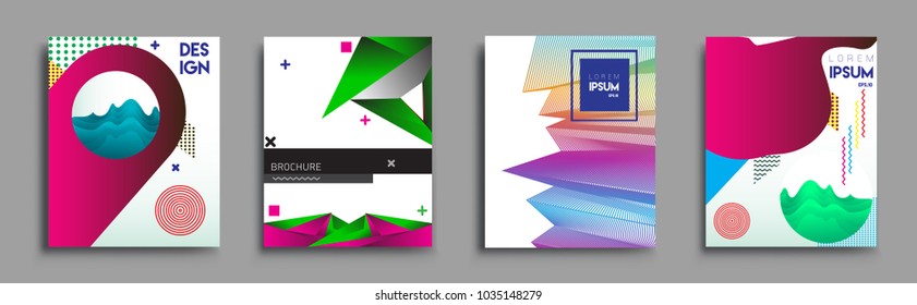 Modern abstract covers set. Cool gradient shapes composition, vector covers design.