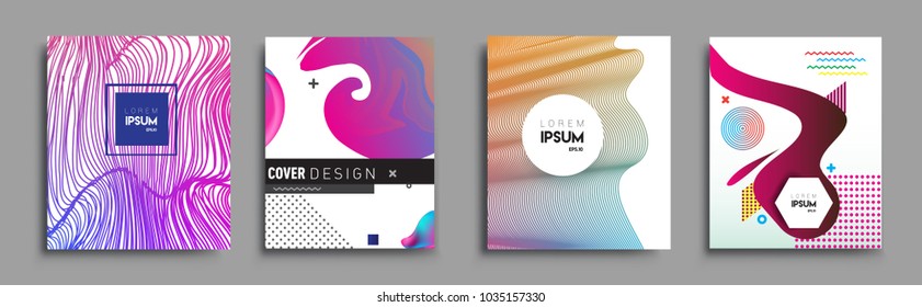 Modern abstract covers set. Cool gradient shapes composition, vector covers design.