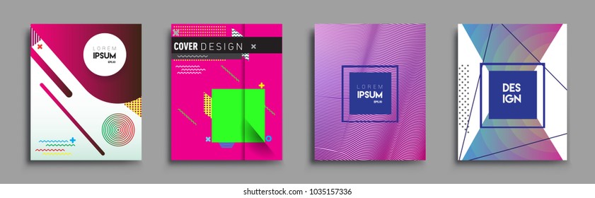 Modern abstract covers set. Cool gradient shapes composition, vector covers design.
