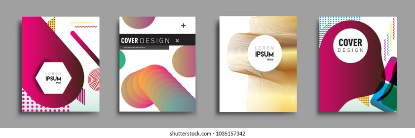 Modern abstract covers set. Cool gradient shapes composition, vector covers design.