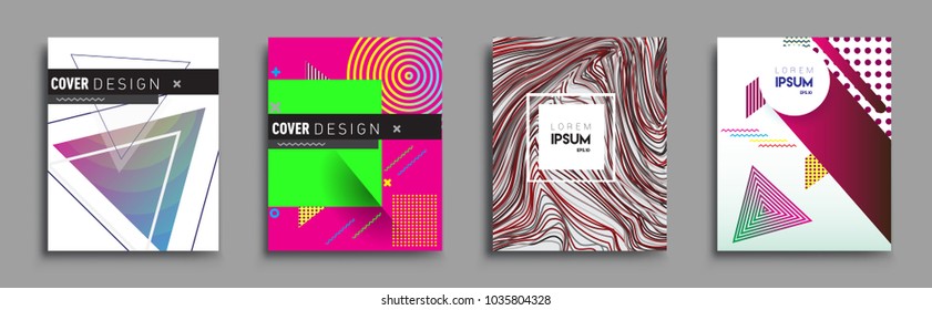 Modern abstract covers set. Cool gradient shapes composition, vector covers design.