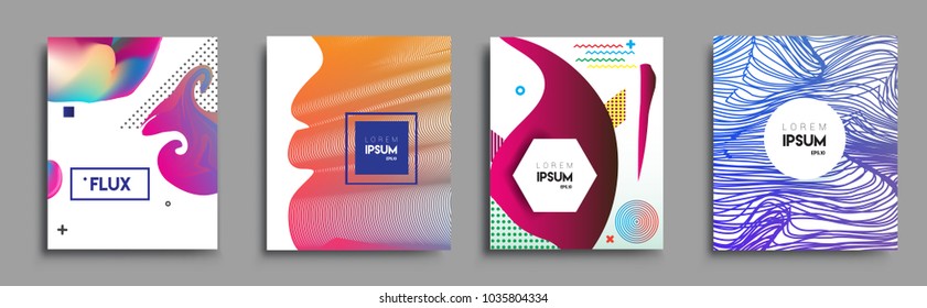 Modern abstract covers set. Cool gradient shapes composition, vector covers design.