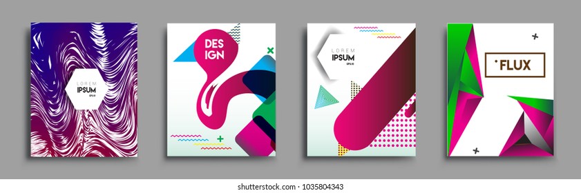 Modern abstract covers set. Cool gradient shapes composition, vector covers design.
