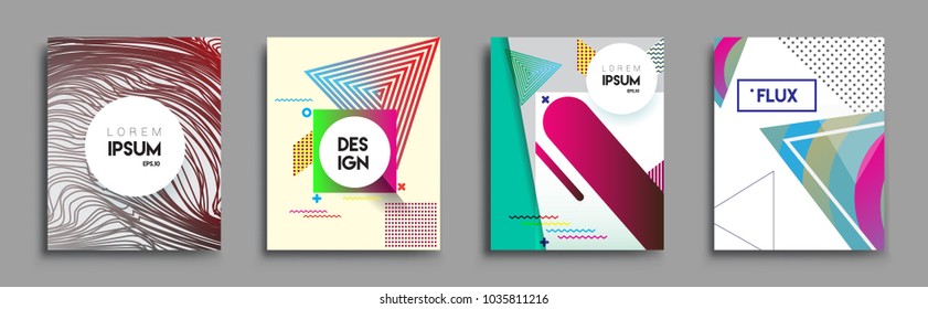	
Modern abstract covers set. Cool gradient shapes composition, vector covers design.