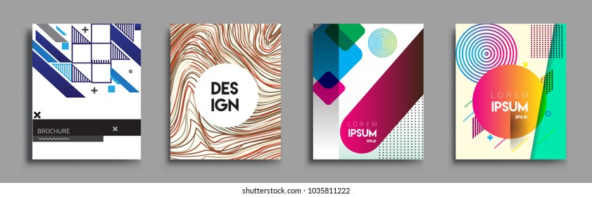 	
Modern abstract covers set. Cool gradient shapes composition, vector covers design.