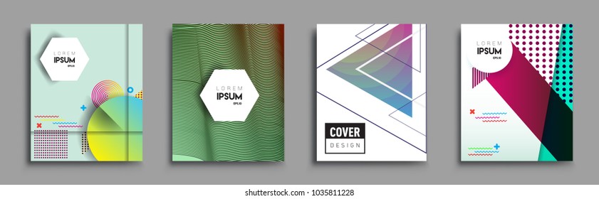 	
Modern abstract covers set. Cool gradient shapes composition, vector covers design.