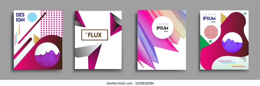 	
Modern abstract covers set. Cool gradient shapes composition, vector covers design.