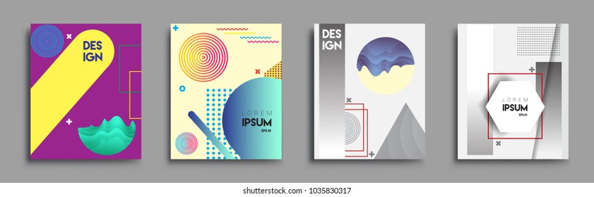 Modern abstract covers set. Cool gradient shapes composition, vector covers design.