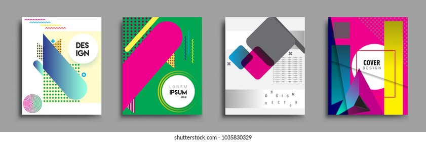 Modern abstract covers set. Cool gradient shapes composition, vector covers design.