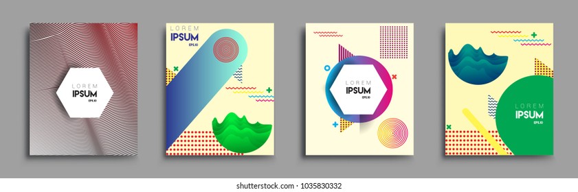 Modern abstract covers set. Cool gradient shapes composition, vector covers design.