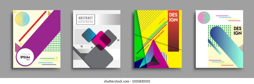 Modern abstract covers set. Cool gradient shapes composition, vector covers design.