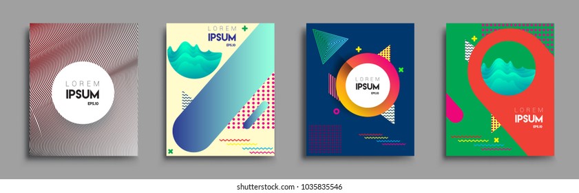 Modern abstract covers set. Cool gradient shapes composition, vector covers design.