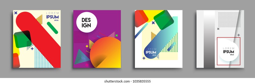Modern abstract covers set. Cool gradient shapes composition, vector covers design.