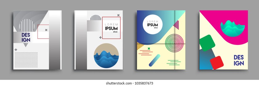 Modern abstract covers set. Cool gradient shapes composition, vector covers design.