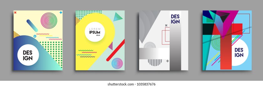 Modern abstract covers set. Cool gradient shapes composition, vector covers design.