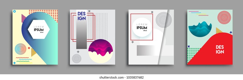 Modern abstract covers set. Cool gradient shapes composition, vector covers design.