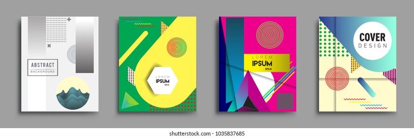Modern abstract covers set. Cool gradient shapes composition, vector covers design.
