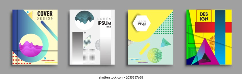 Modern abstract covers set. Cool gradient shapes composition, vector covers design.