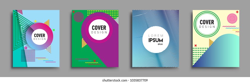 Modern abstract covers set. Cool gradient shapes composition, vector covers design.