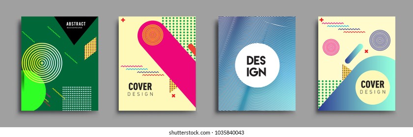 Modern abstract covers set. Cool gradient shapes composition, vector covers design.