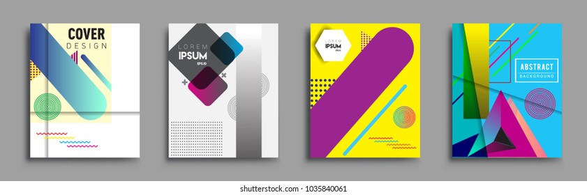 Modern abstract covers set. Cool gradient shapes composition, vector covers design.