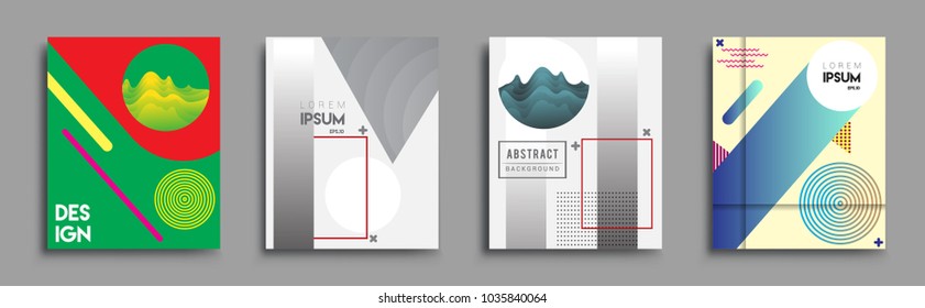 Modern abstract covers set. Cool gradient shapes composition, vector covers design.