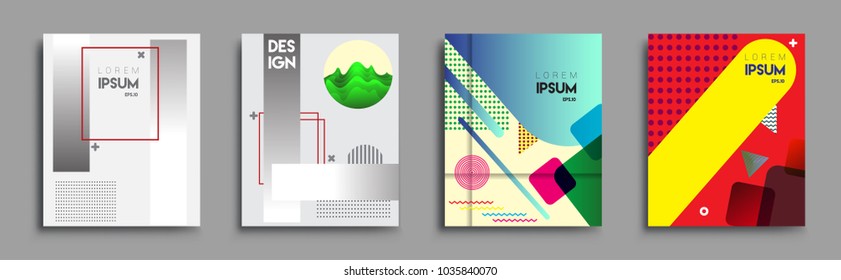 Modern abstract covers set. Cool gradient shapes composition, vector covers design.