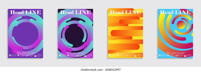 Modern abstract covers set. Cool gradient shapes composition. Eps10 vector.