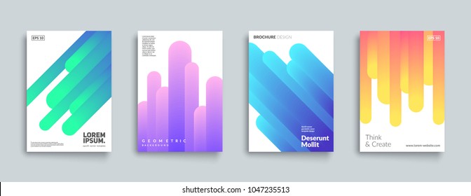 Modern Abstract Covers Set. Cool Gradient Shapes Composition. Eps10 Vector.