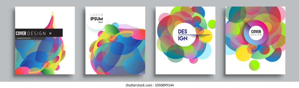 
Modern abstract covers set. Cool gradient shapes composition and liquid colors, vector covers design.