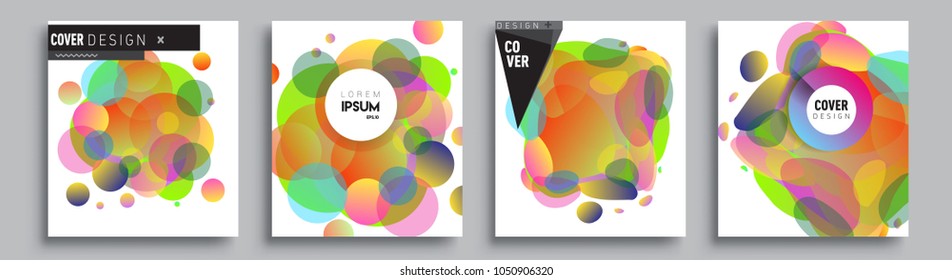 
Modern abstract covers set. Cool gradient shapes composition and liquid colors, vector covers design.