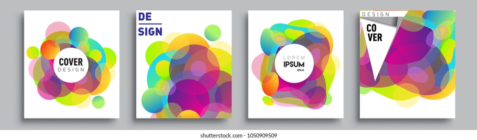 	
Modern abstract covers set. Cool gradient shapes composition and liquid colors, vector covers design.