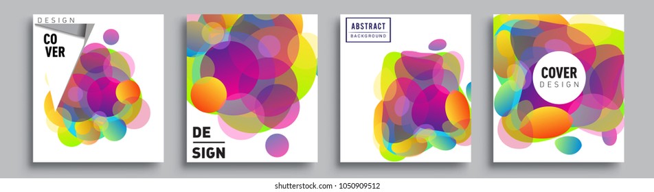 	
Modern abstract covers set. Cool gradient shapes composition and liquid colors, vector covers design.
