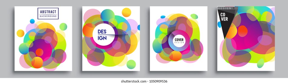 	
Modern abstract covers set. Cool gradient shapes composition and liquid colors, vector covers design.