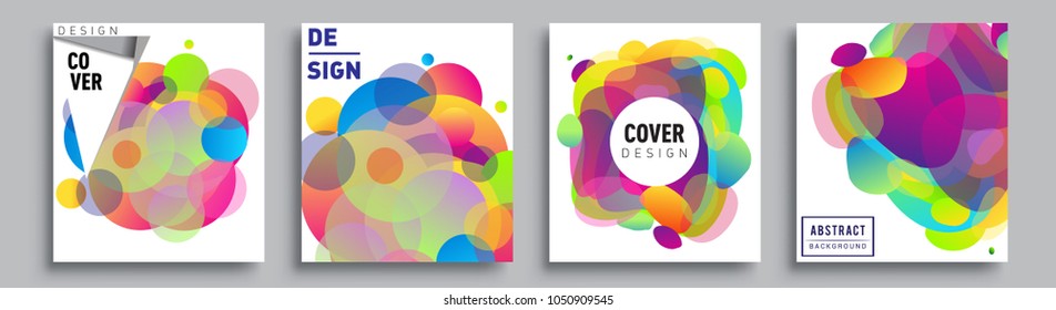 	
Modern abstract covers set. Cool gradient shapes composition and liquid colors, vector covers design.