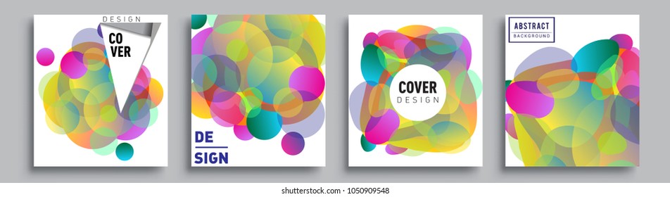 	
Modern abstract covers set. Cool gradient shapes composition and liquid colors, vector covers design.