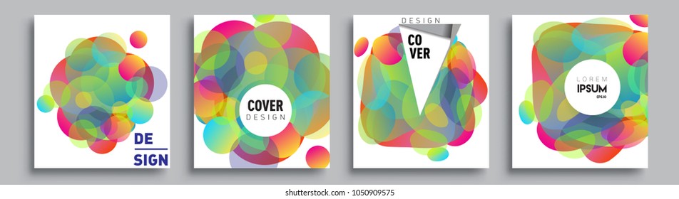 	
Modern abstract covers set. Cool gradient shapes composition and liquid colors, vector covers design.