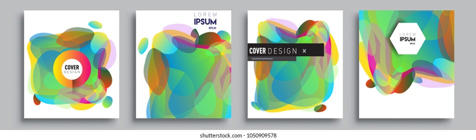 	
Modern abstract covers set. Cool gradient shapes composition and liquid colors, vector covers design.