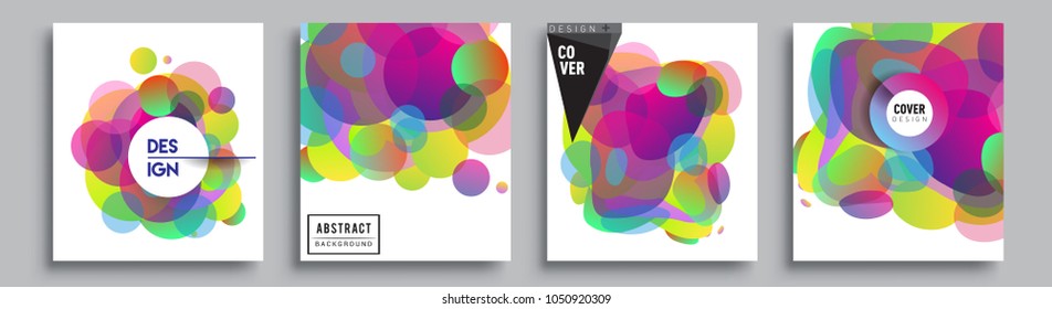 	
Modern abstract covers set. Cool gradient shapes composition and liquid colors, vector covers design.