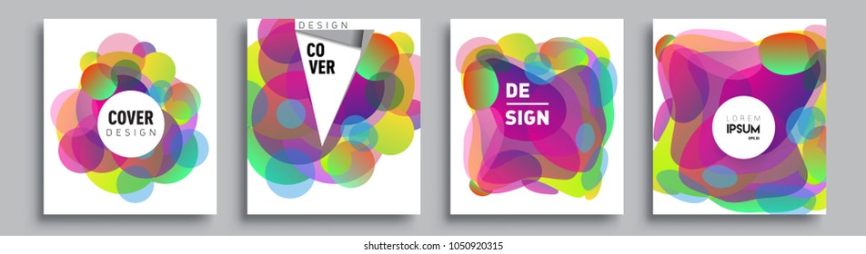 	
Modern abstract covers set. Cool gradient shapes composition and liquid colors, vector covers design.
