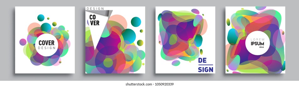 	
Modern abstract covers set. Cool gradient shapes composition and liquid colors, vector covers design.