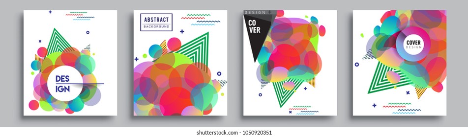 	
Modern abstract covers set. Cool gradient shapes composition and liquid colors, vector covers design.